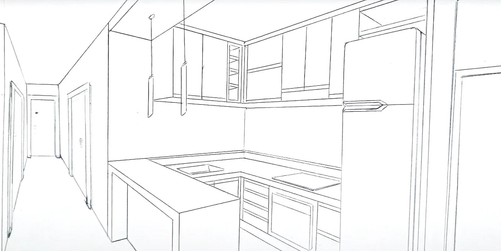 Desenho de projeto de mobiliário